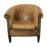 Vintage club chair in cognac-coloured leather Netherlands