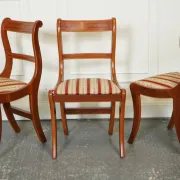 Vintage Yew Wood Dining Chairs, Set of 8