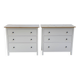 Pair of white Scandinavian chests of drawers in solid wood