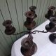 Pair of 5-light metal candlesticks