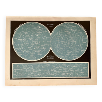 Lithograph map of the sky - 1900