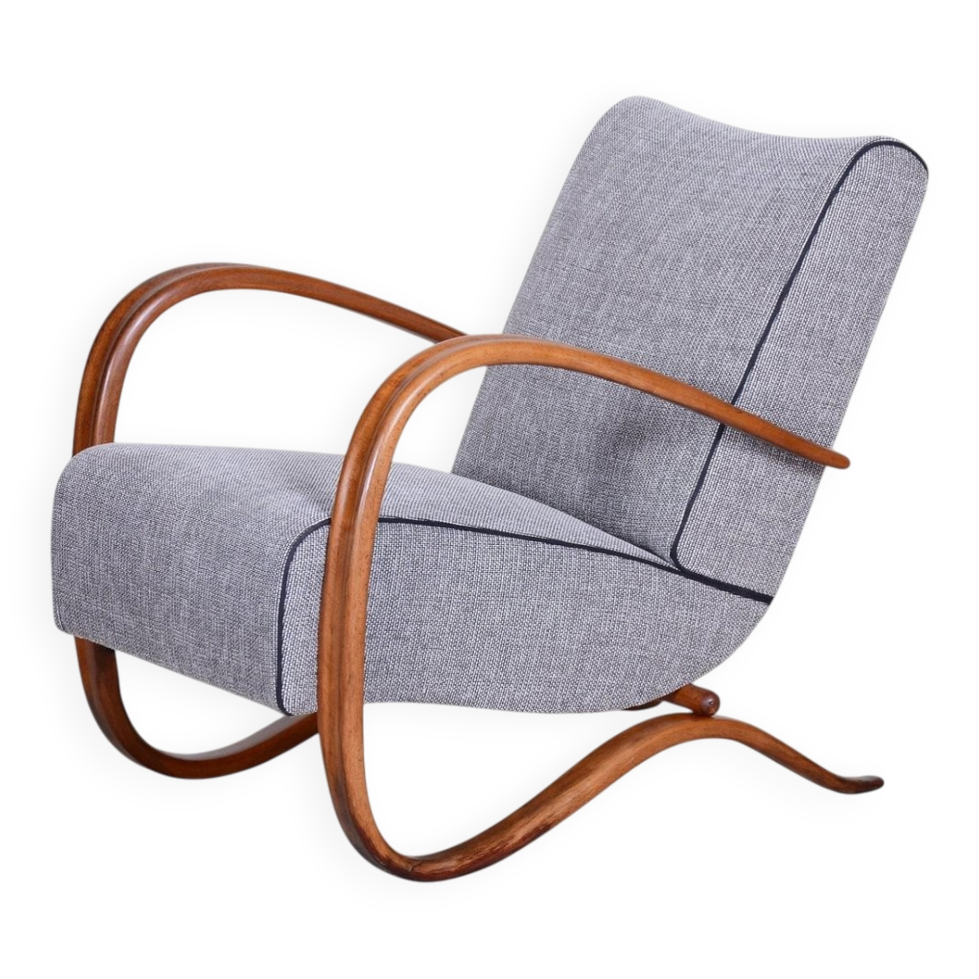 Fauteuil Lounge H-269 Art Déco tchèque par J. Halabala pour Up Závody, années 1930