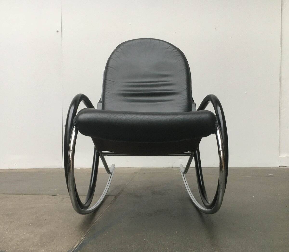 Chaise à bascule Nonna vintage suisse par Paul Tuttle pour Strässle