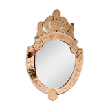 Miroir rectangulaire vénitien dit de Venise en verre coloré