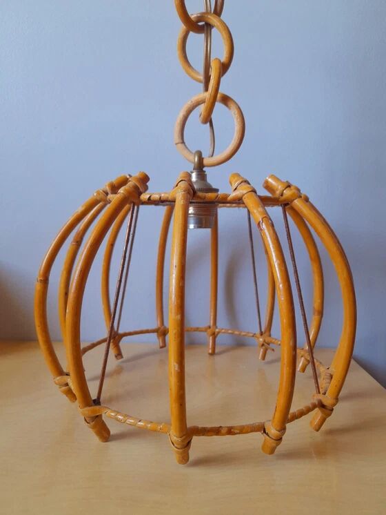 Rattan suspension by Louis Sognot, 1960