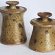 Covered pyrity sandstone pots signed GRM