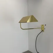 Large 69 cm Long Brass Wall Light "SWING ARM" by Florian Schulz, Germany, 1970s