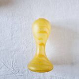 Vintage tulip shaped vase with flat base, in frosted (matte) blown glass