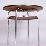 Restored Bauhaus Small Round Table, Chrome, Revived Polish, Czechia, 1930s