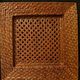 Square placemat in woven rattan and caning