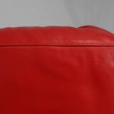 Red Mid-century 3-seater Leather Sofa by Edra, Italy 2000