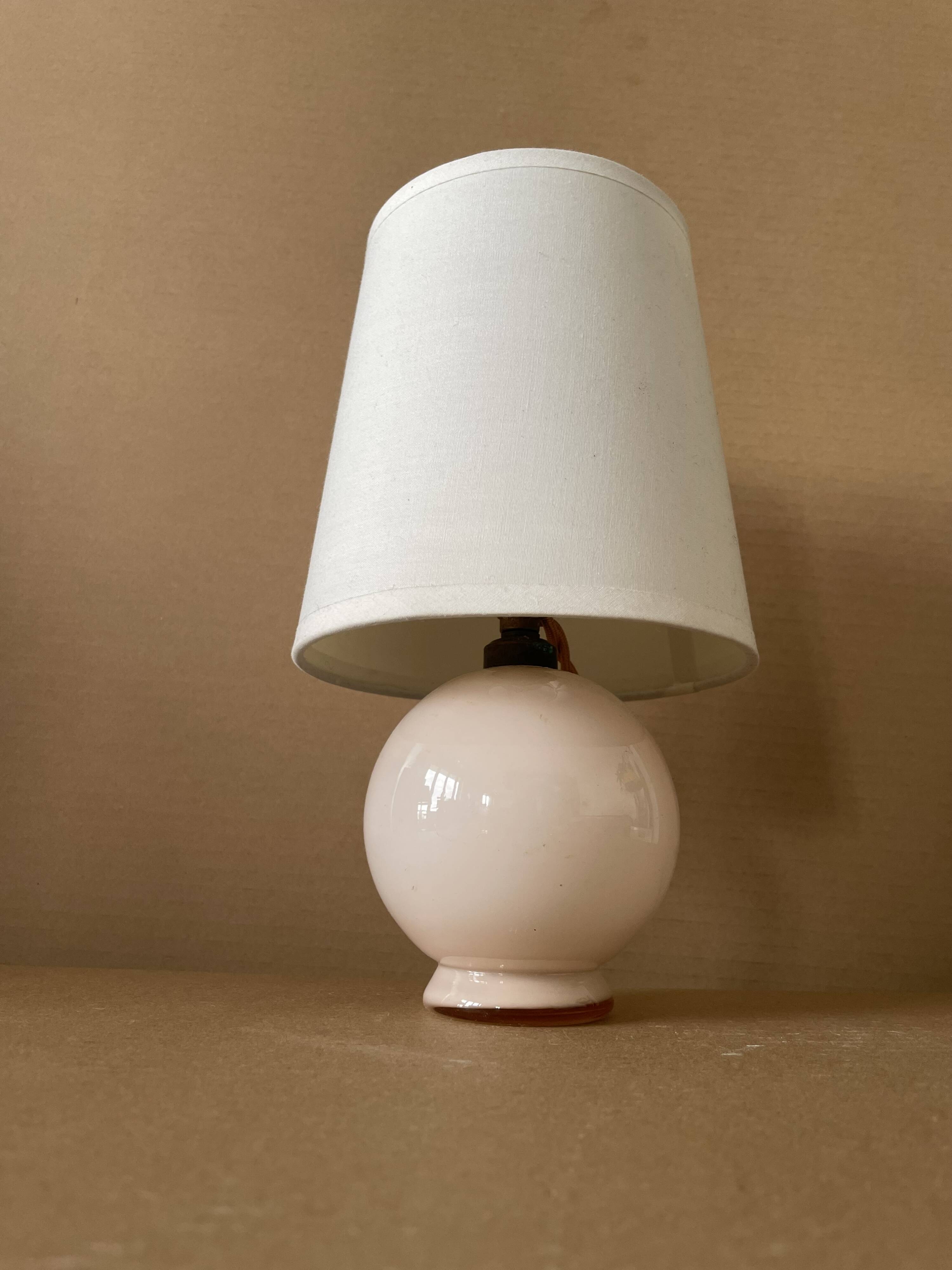 Small old glass table lamp