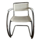 Mies van der Rohe armchair in white leather and chrome MR20 Thonet collection