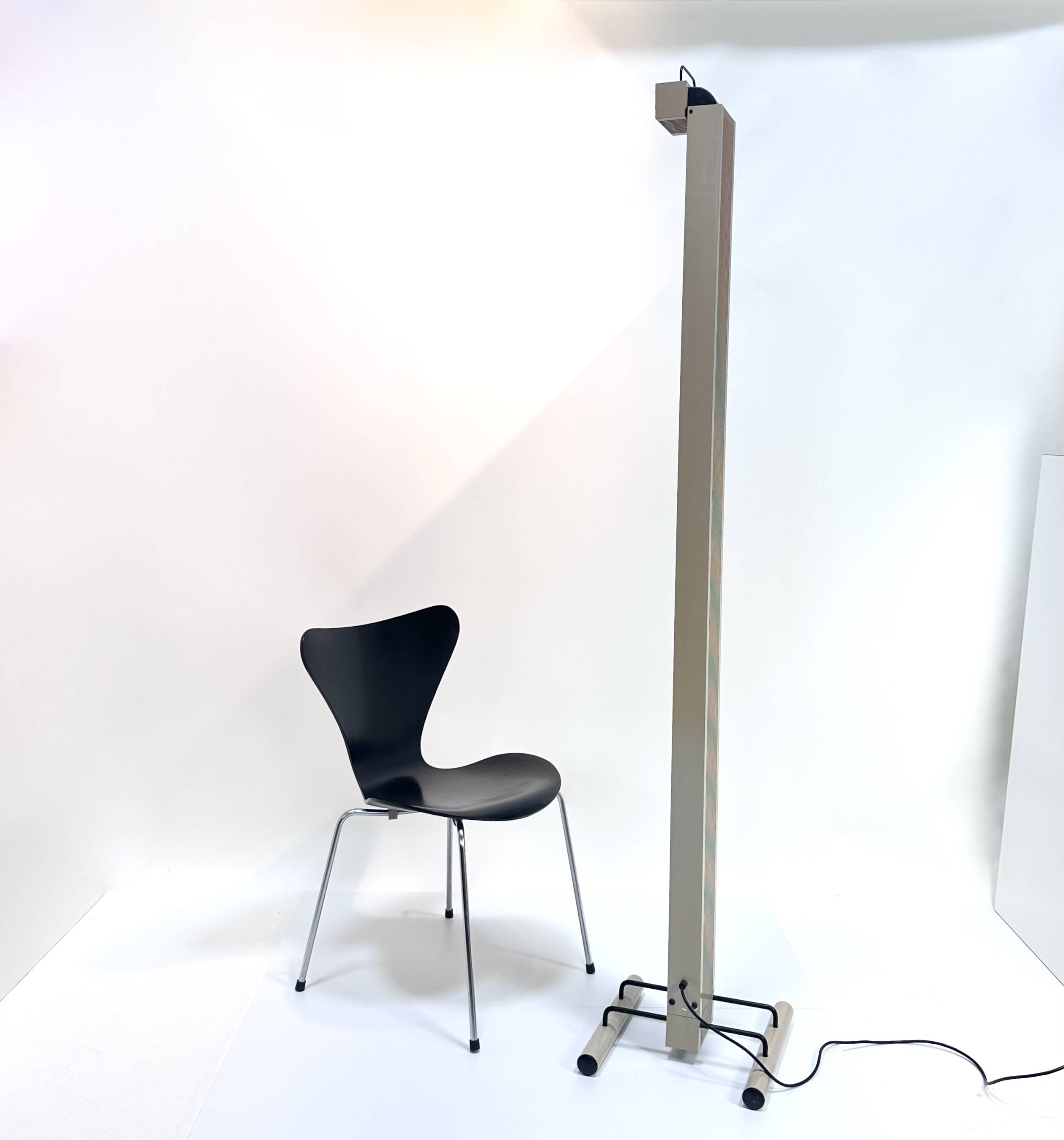 "Zagar" Halogen Floor Lamp, First Model in Metal by Silvio Carpani for Stilnovo, Italy 1978