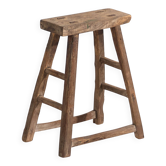 Antique rectangular stool in primitive style (c.1900) #12