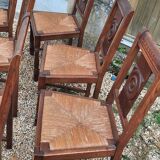 6 chairs and two brutalist armchairs