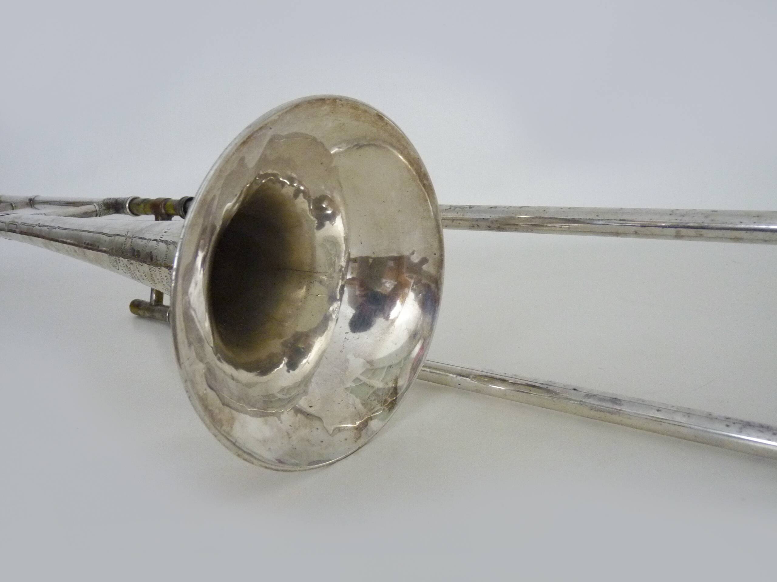 Vintage silver trombone by Antoine Courtois, Paris. 1824