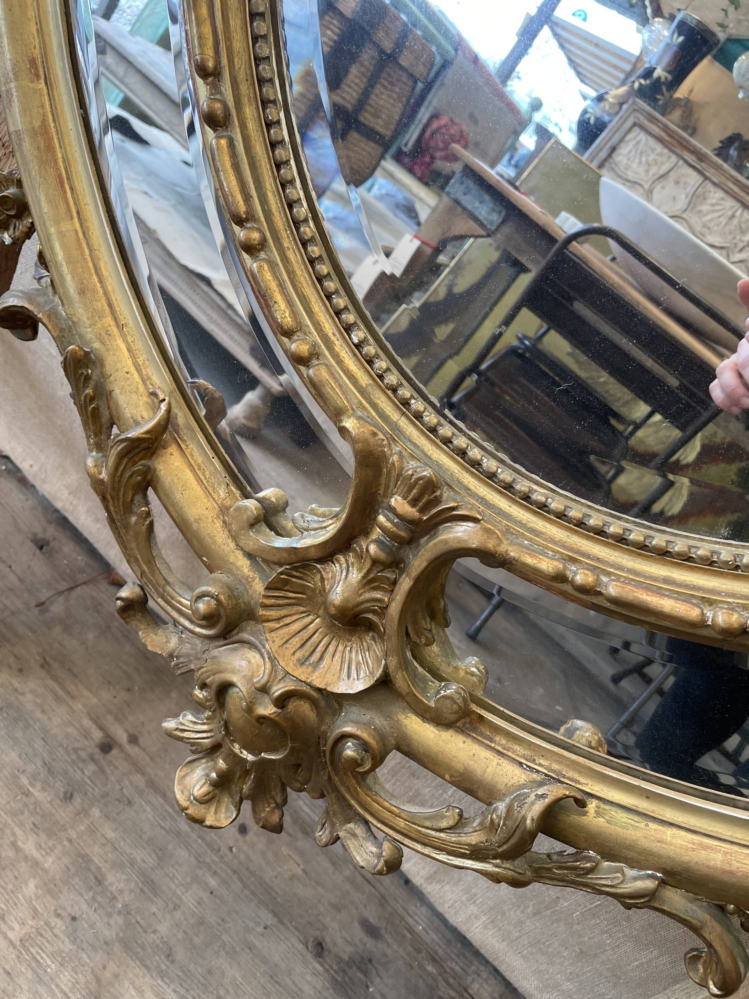 Oval mirror in the Napoleon III style