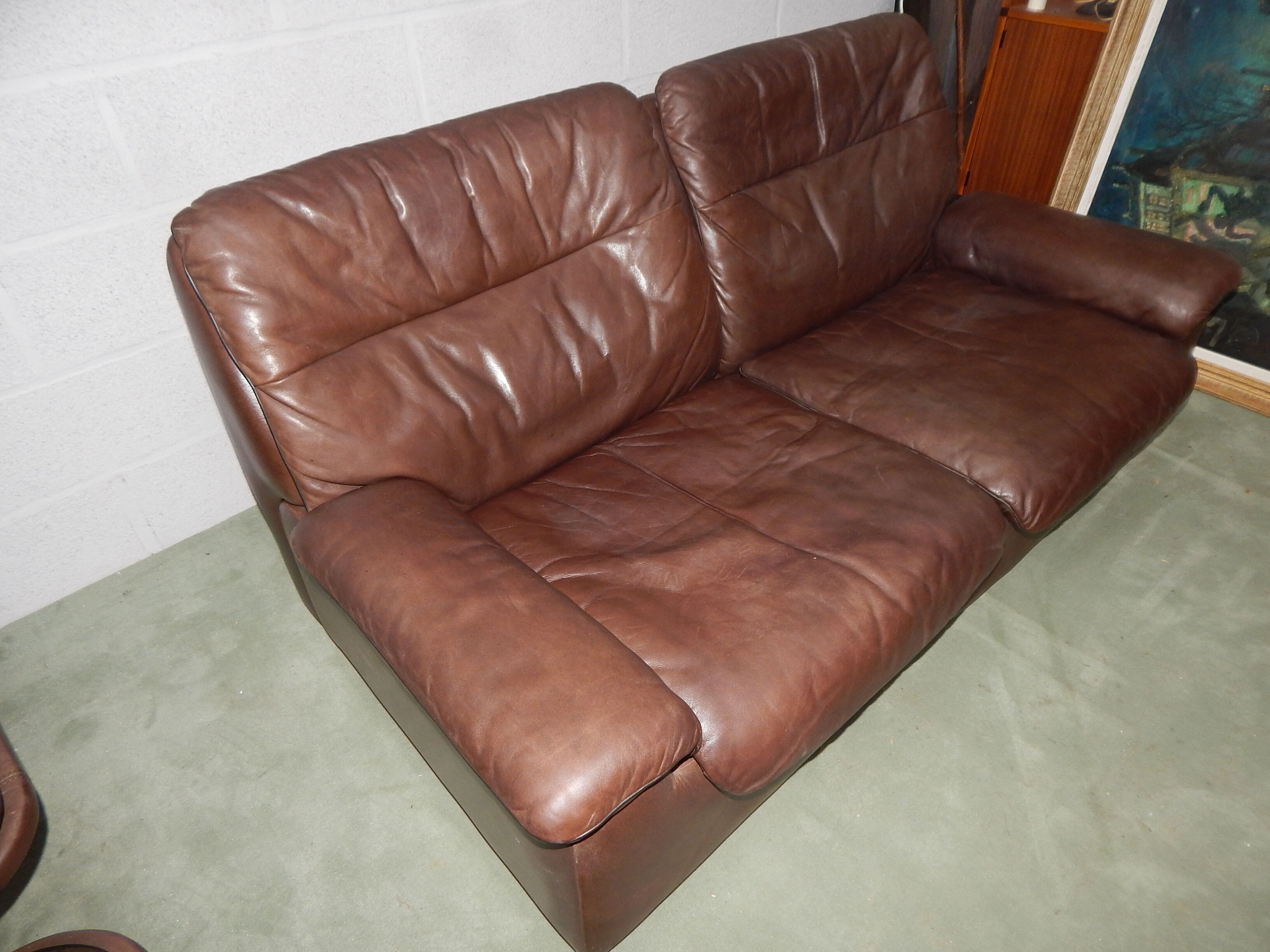 Leather sofa 2 places DS66 De Sede years 70/80