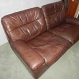 Leather sofa 2 places DS66 De Sede years 70/80