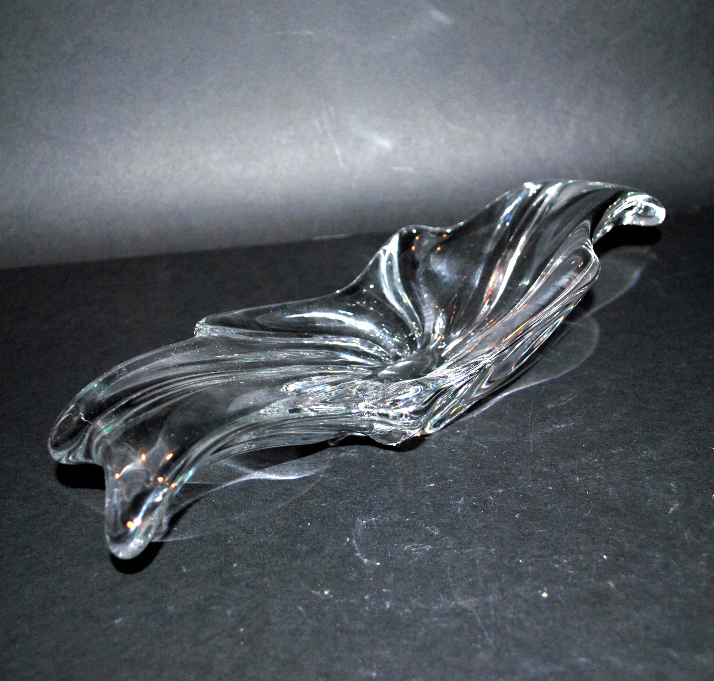 Modern splash pocket cup in baccarat crystal signed - flat design