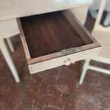 White vintage table with chair and mirror
