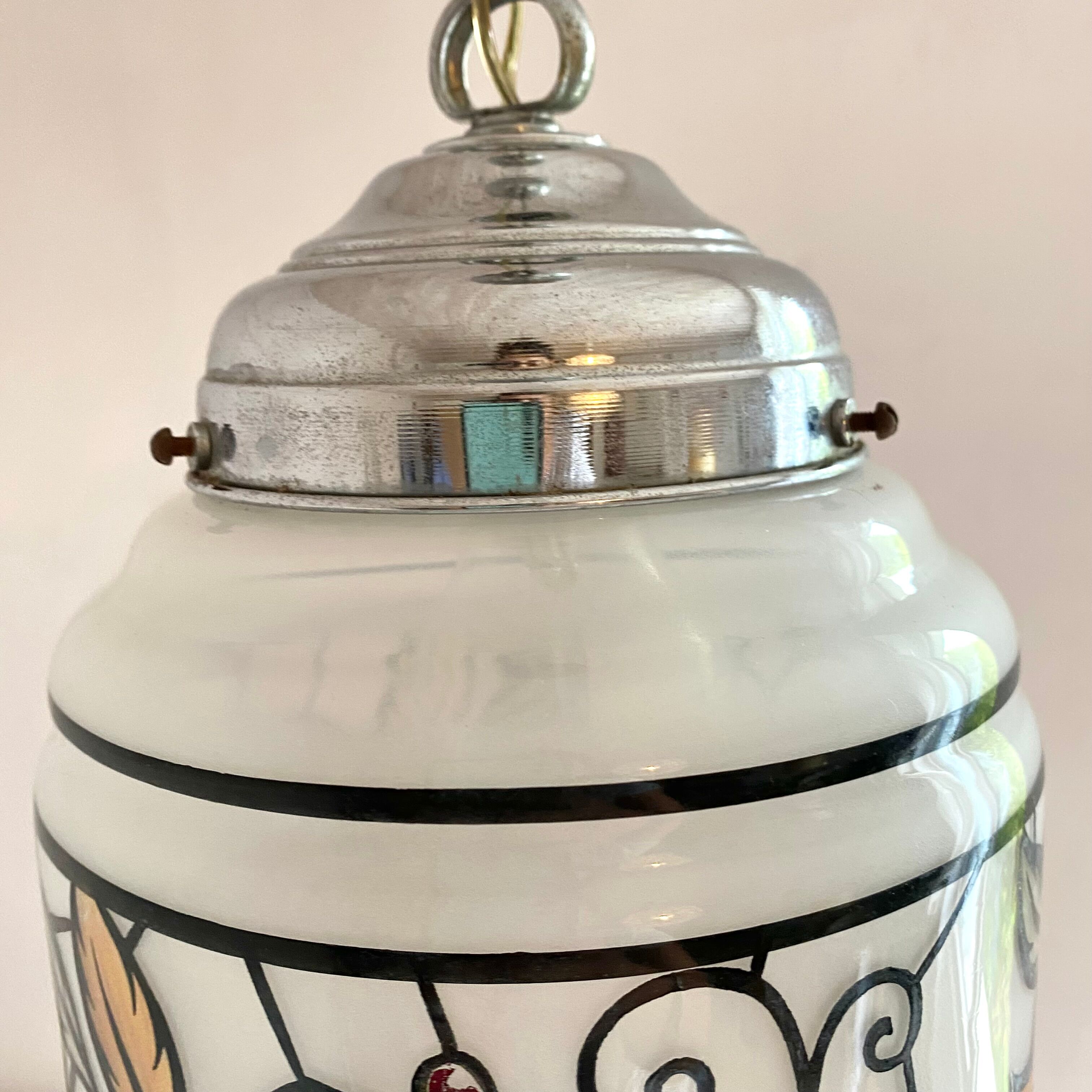 Vintage stained glass style pendant lamp