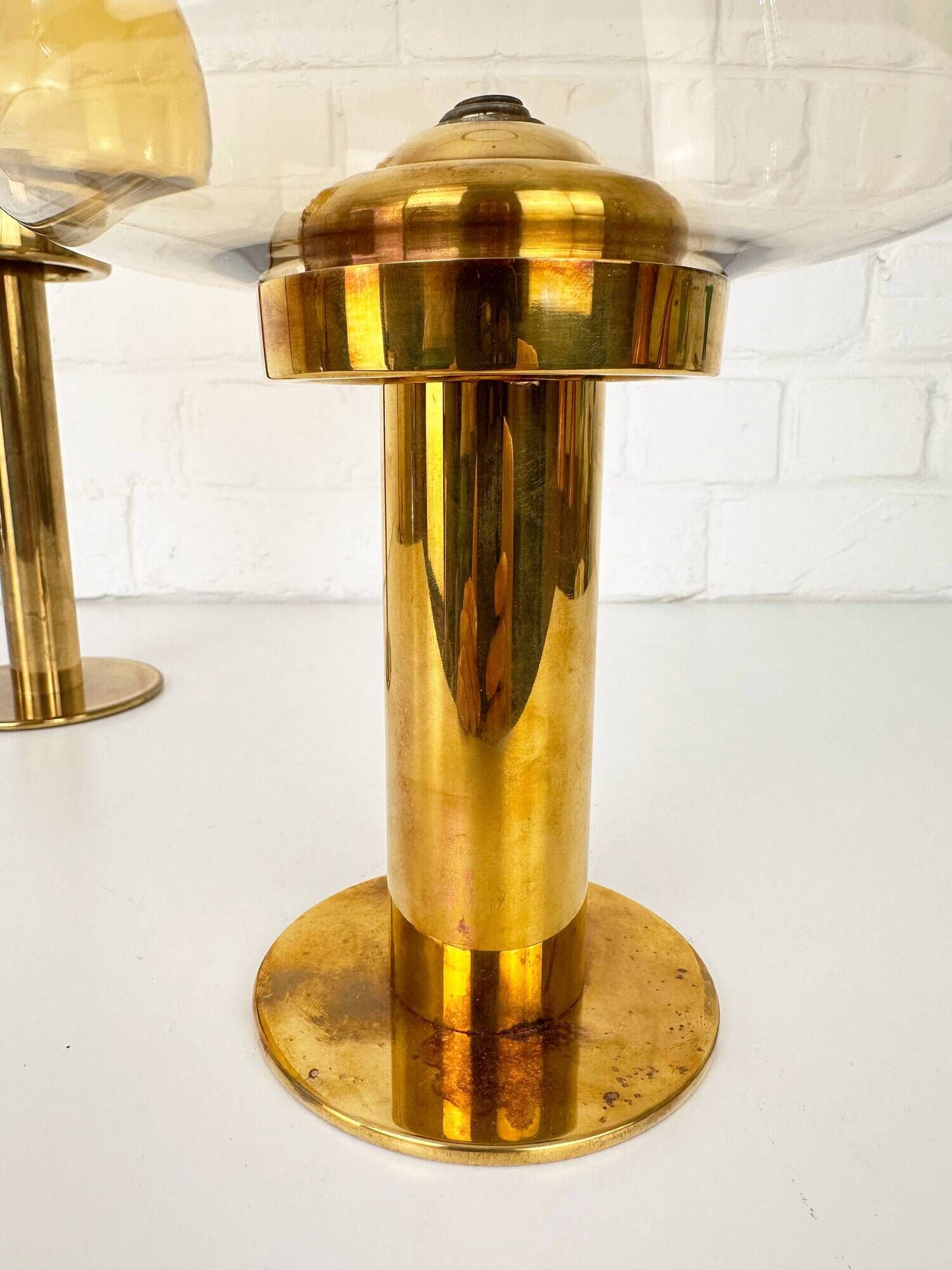 Pair of brass candle holders by Hans-Agne Jakobsson L102/32, Sweden, 1970.