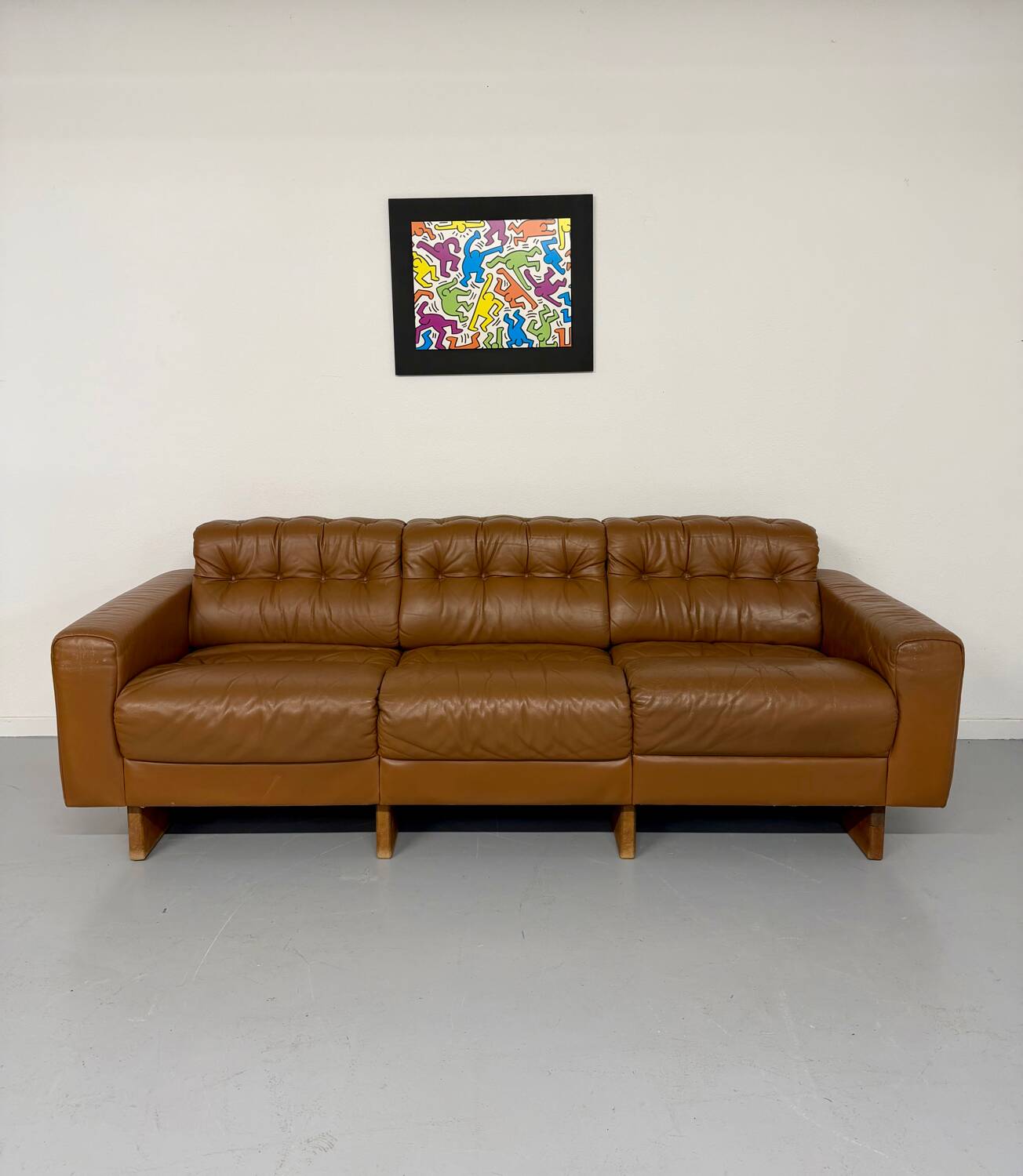 Vintage 1970s De Sede DS-40 camel leather 3-seater sofa