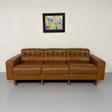 Vintage 1970s De Sede DS-40 camel leather 3-seater sofa