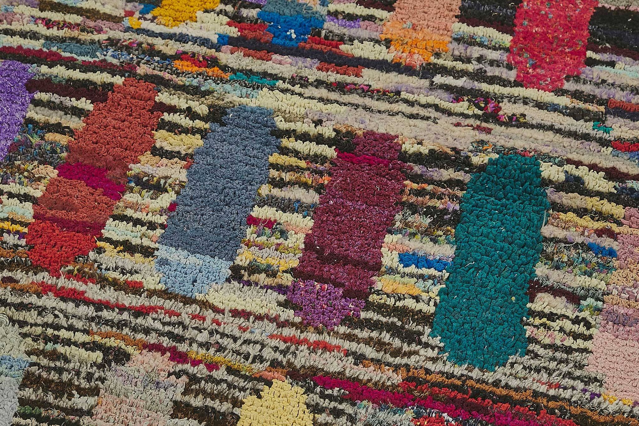 Tapis boho recyclé turc fait main 94 cm x 275 cm