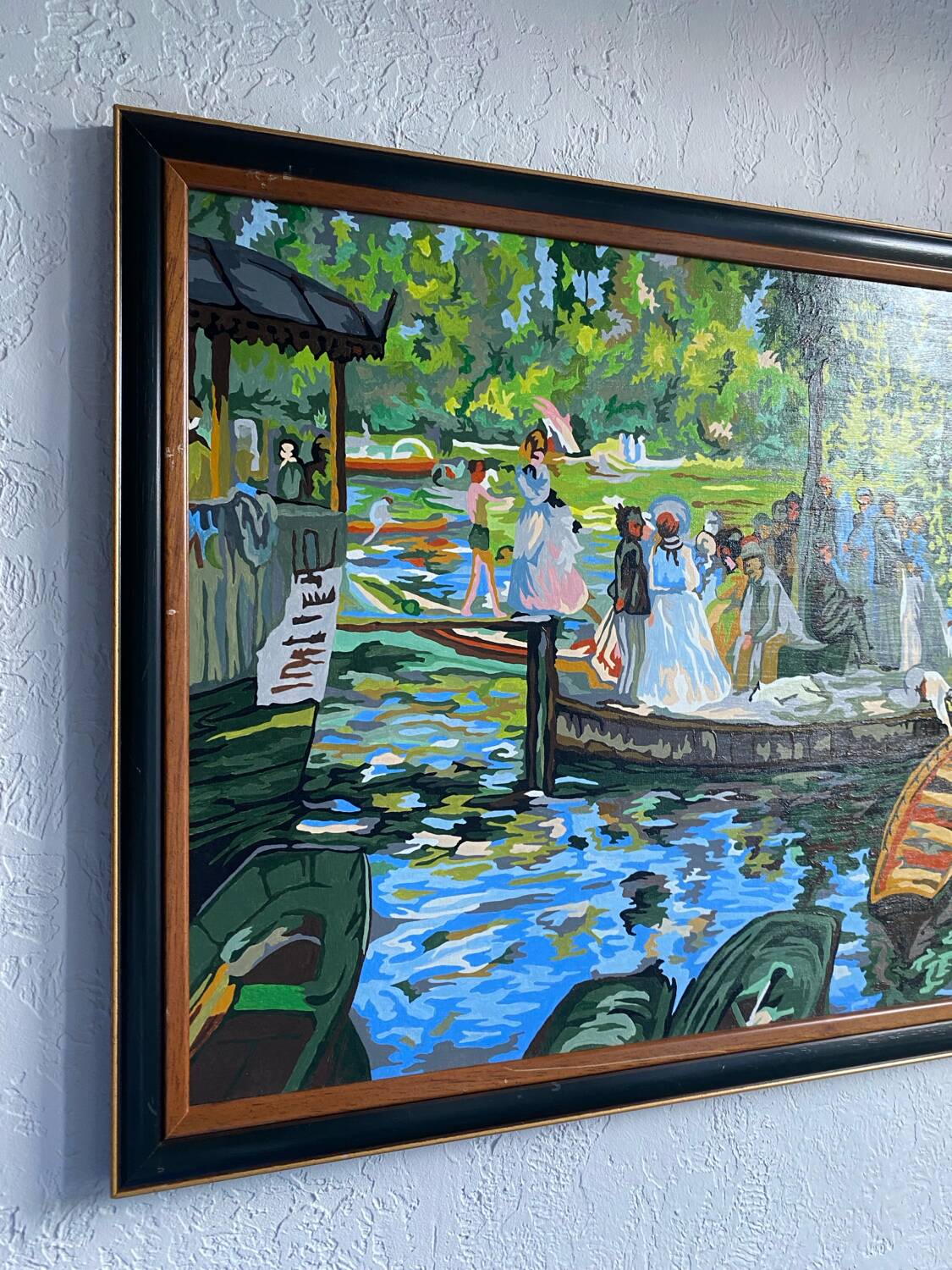 Acrylic interpretation of Renoir's "Grenouillère"