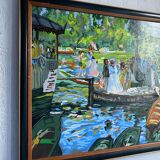 Acrylic interpretation of Renoir's "Grenouillère"