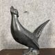 Black lacquered ceramic from the Art Deco period: bird signed Jean