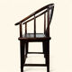 Pair of Horse-shoe Iron Armchairs in Catalpa Wood, China, 19th Century - Qing Dynasty.