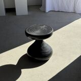 Pawn Black - Stool, side table, end table in solid mango wood.