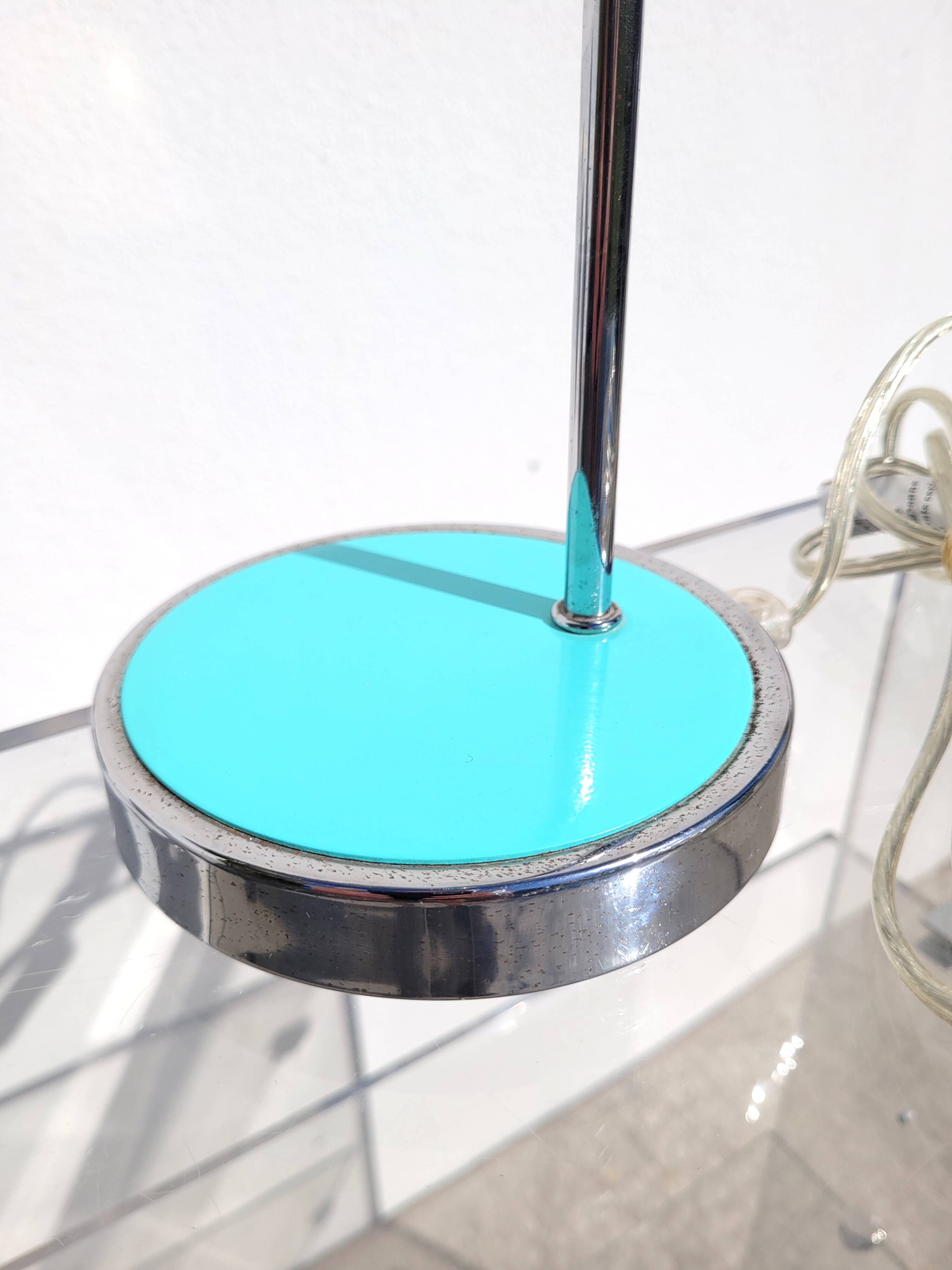 Mint and chrome eyeball lamp