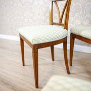 Vintage Elm Chairs in White Upholstery, 1950s, Set of 5