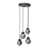 Suspension cascade vintage en aluminium et verre