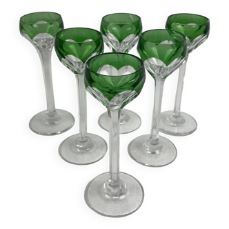 Lot de 6 verres à liqueur en cristal Saint-Louis modèle Bristol