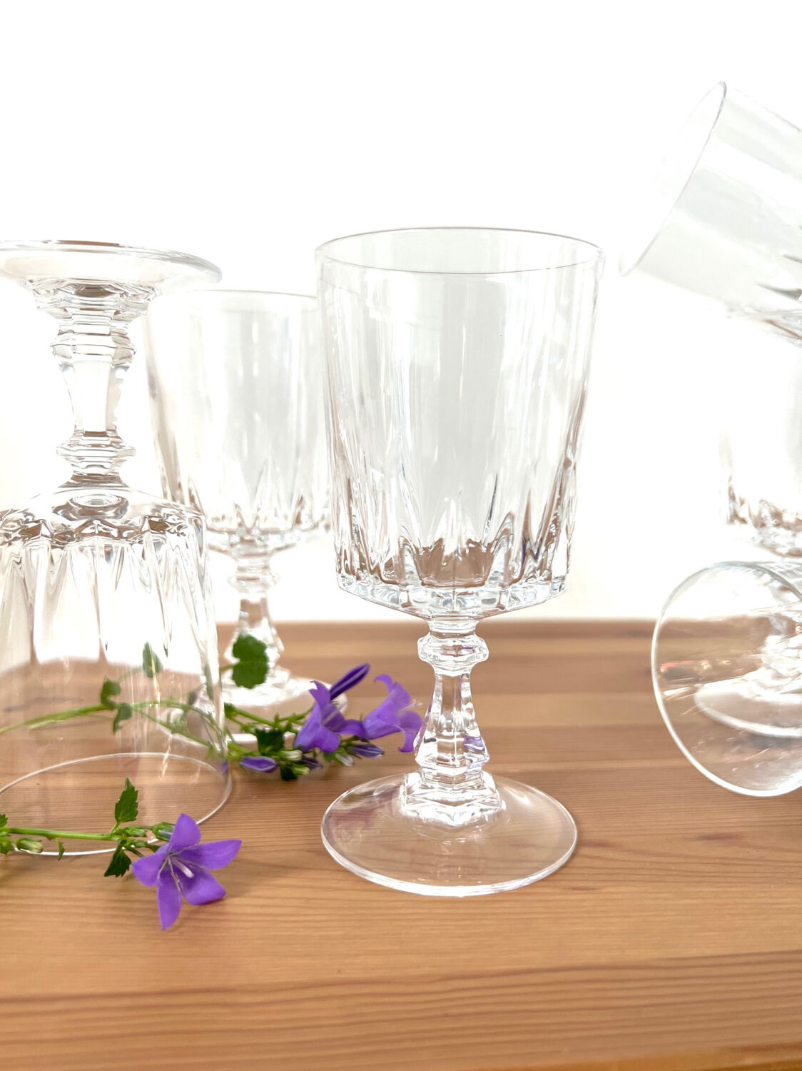 Vintage Arques crystal glasses, Louvre model