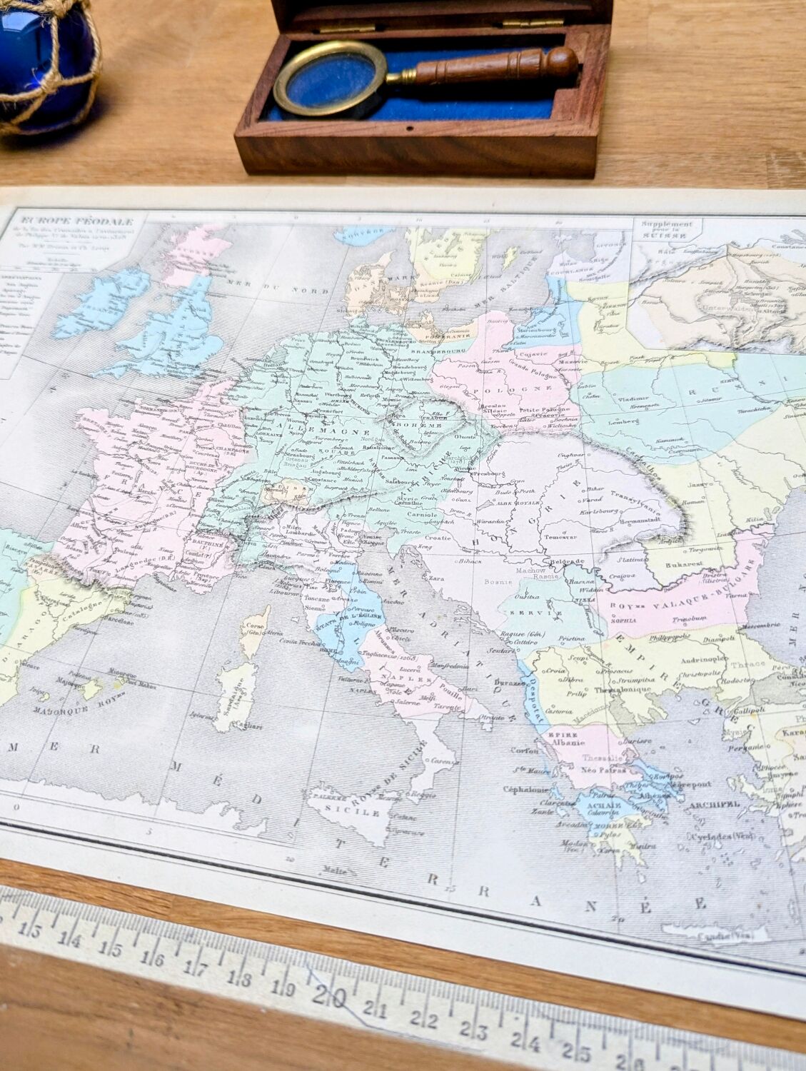 Feudal Europe, original map printed in 1879.