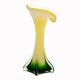 Vase soliflore forme arum arôme vert jaune verre Murano ⋆ Brocante Chic