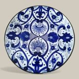 Ibiza blue porcelain dish - Baroque decoration