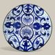 Ibiza blue porcelain dish - Baroque decoration