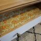 Commode vintage 4 tiroirs bois Grise, orange et bois
