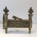 Pair of Empire period bronze andirons