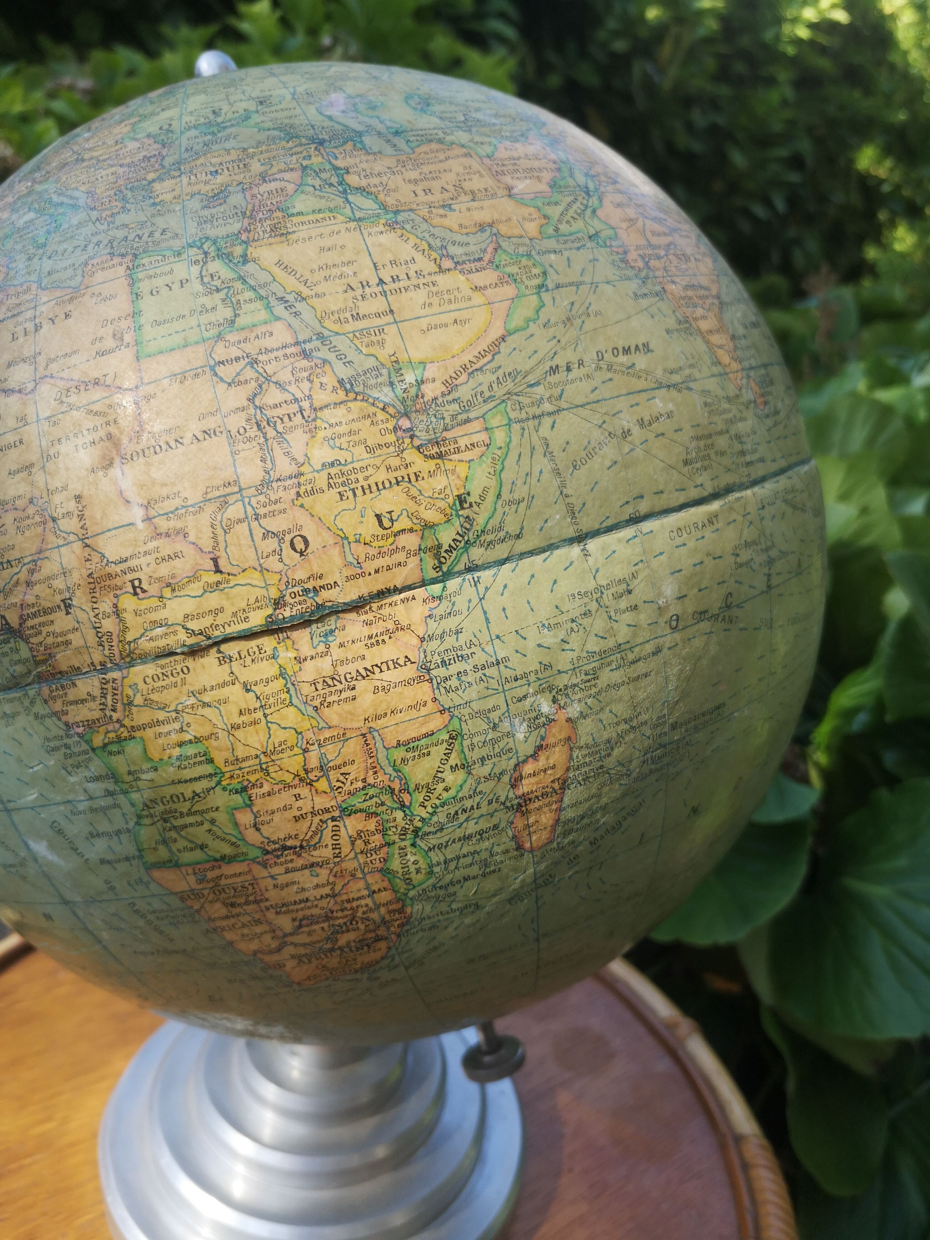World map, vintage globe