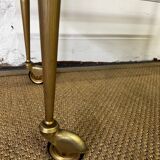 Console / brass and smoked glass tray