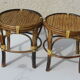 Set of two plant holders in bamboo and wicker